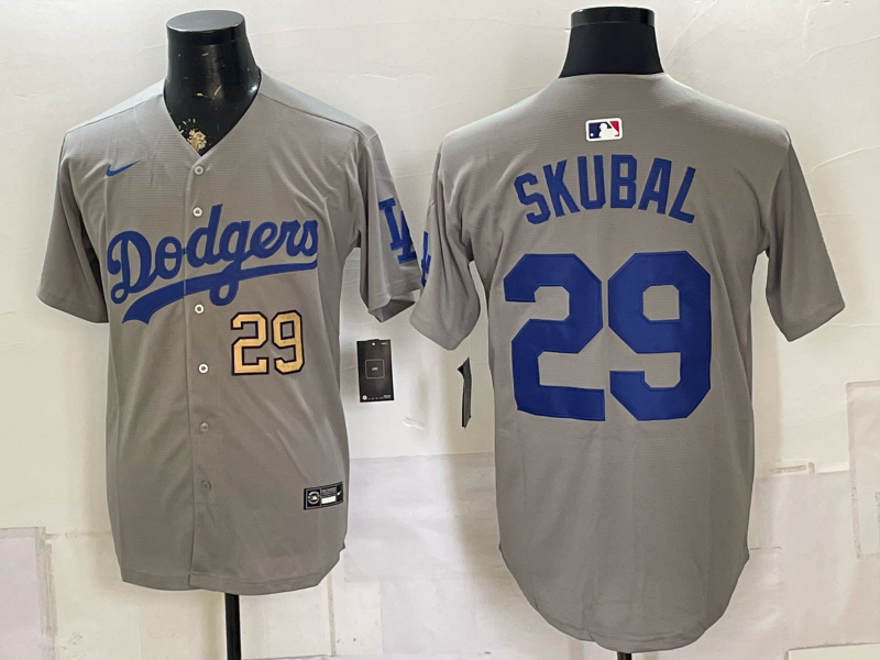men Los Angeles Dodgers #29 Skubal grey Game 2026 Nike MLB Jersey 0807001->los angeles dodgers->MLB Jersey